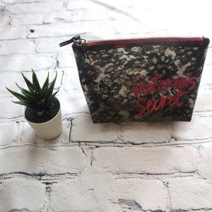 Small Victoria Secret Clear and Black Cosmetic Bag